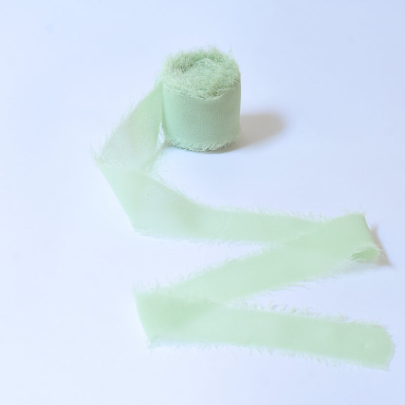 Ruban de soie à franges pour emballage de bouquets cadeaux 4 cm x 5 m