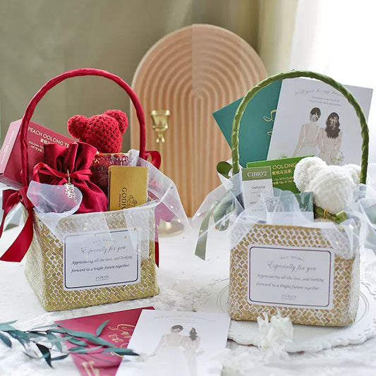 Panier tissé fait main pour fête de mariage, panier cadeau pour baby shower