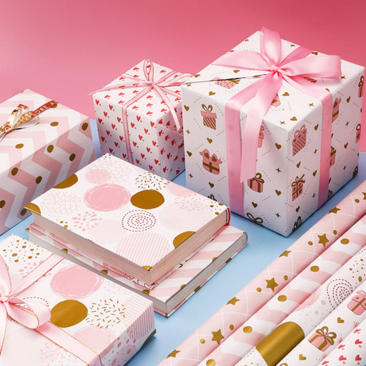 Papier d'emballage cadeau Coffret cadeau fête d'anniversaire Papier d'emballage bouquet