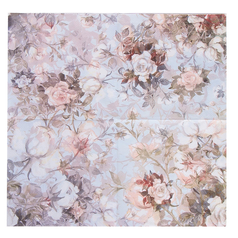 Serviettes de table en papier de soie à imprimé floral, papier de découpage DIY