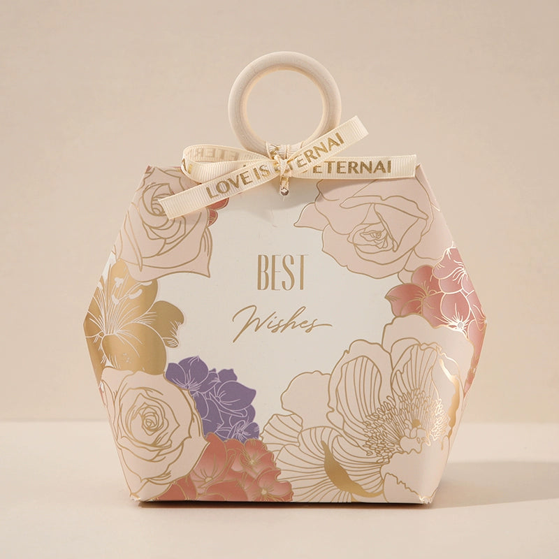 صندوق هدايا بتصميم خاتم خشبي وصندوق سكر وحقيبة تغليف هدايا الزفاف، عبوة من 20 قطعة