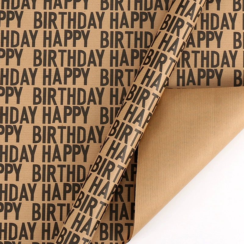 Papier Kraft de style rétro pour emballage de bouquet de joyeux anniversaire