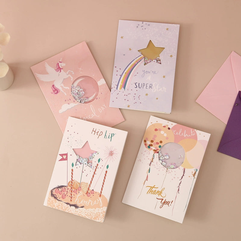 Carte de remerciement d'anniversaire de dessin animé mignon Carte de bénédiction