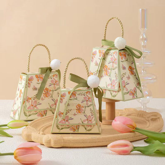 Lot de 20 sacs d'emballage cadeau de fiançailles et de mariage avec boîte à sucre imprimée vintage