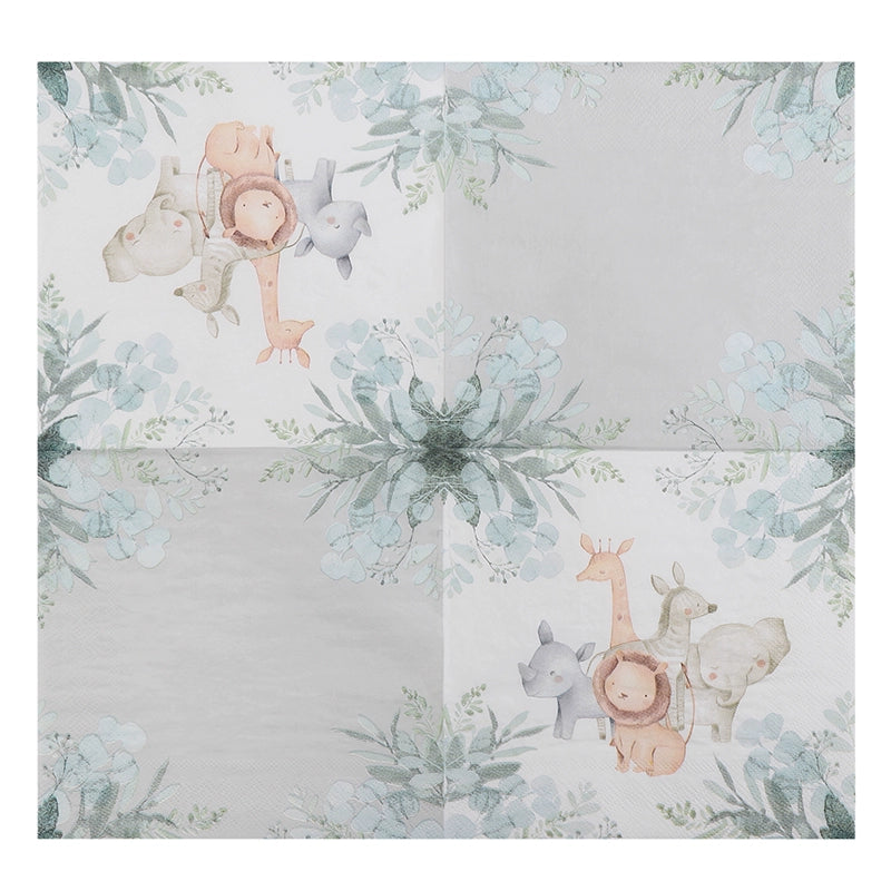 Serviettes de table à imprimé animalier Serviettes de fête d'anniversaire