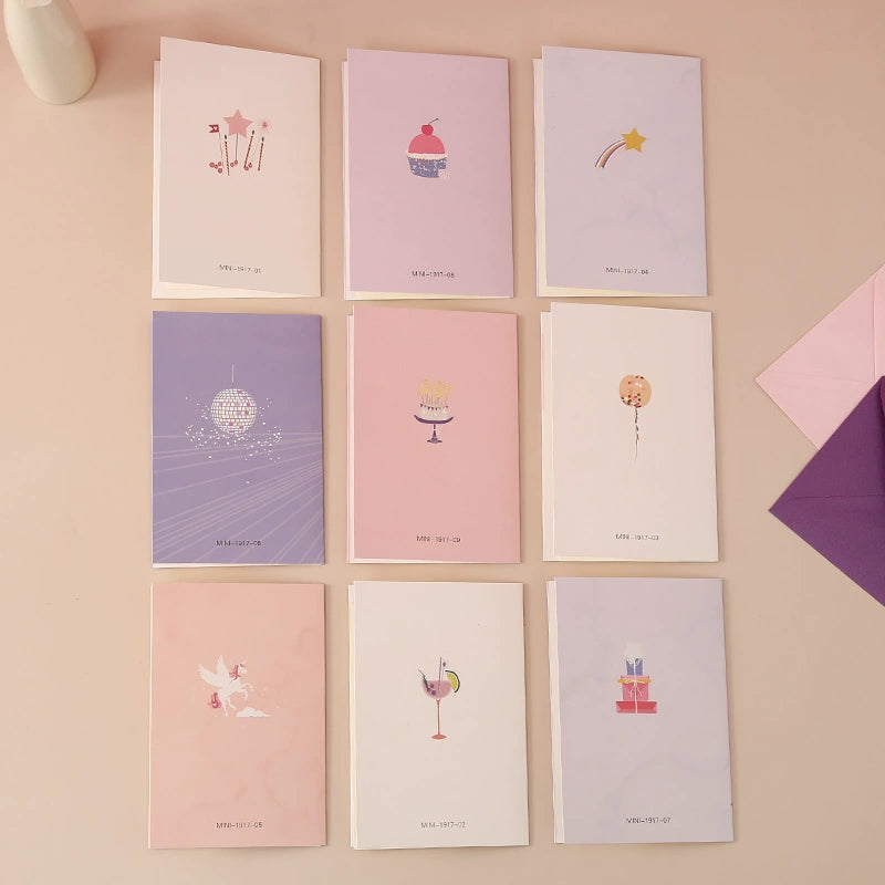 Carte de remerciement d'anniversaire de dessin animé mignon Carte de bénédiction