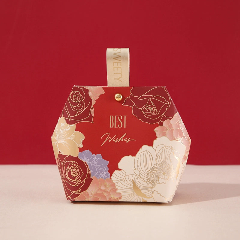 صندوق هدايا بتصميم خاتم خشبي وصندوق سكر وحقيبة تغليف هدايا الزفاف، عبوة من 20 قطعة