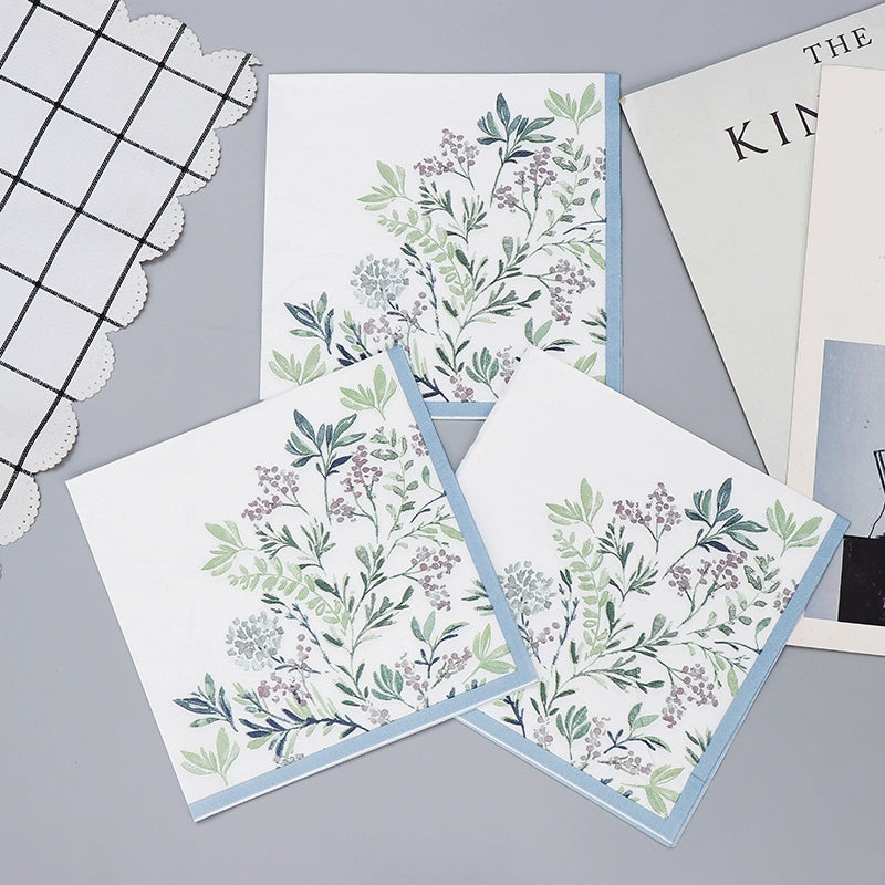 Serviettes en papier à découper à imprimé botanique - 20 par paquet