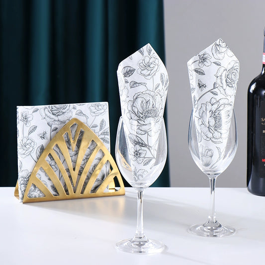 Serviettes à imprimé rose noire Découpage Matériaux de bricolage faits à la main