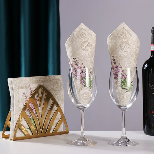 Serviettes à imprimé lavande Serviettes à cocktail Papier de découpage DIY