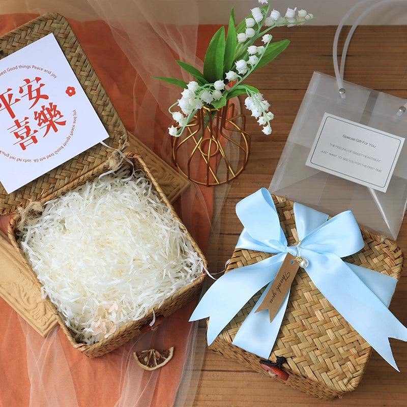 سلال منسوجة من الخيزران لحفلات الزفاف وحفلات استقبال المولود وتغليف الهدايا