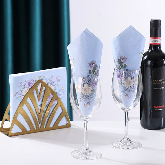 Serviettes à cocktail à imprimé floral violet - 20 par paquet