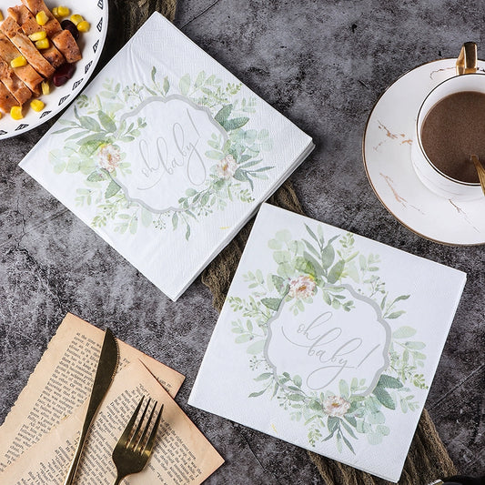 Serviettes de table à imprimé floral en papier de soie pour découpage DIY