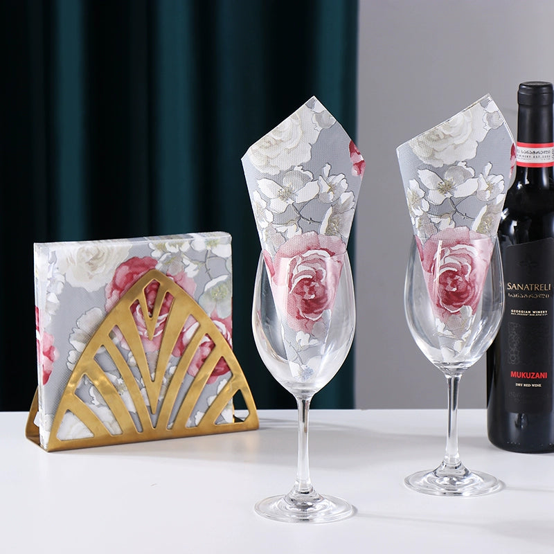 Serviettes en papier à découper à imprimé de fleurs de rose