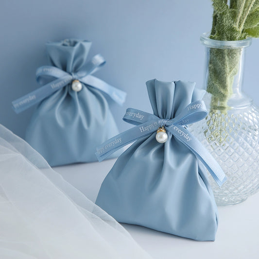 Lot de 10 sacs en cuir de couleur unie, sacs à sucre, sacs d'emballage cadeau de mariage