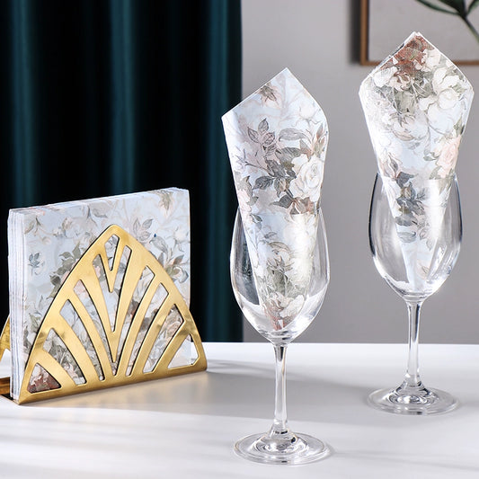 Serviettes de table en papier de soie à imprimé floral, papier de découpage DIY