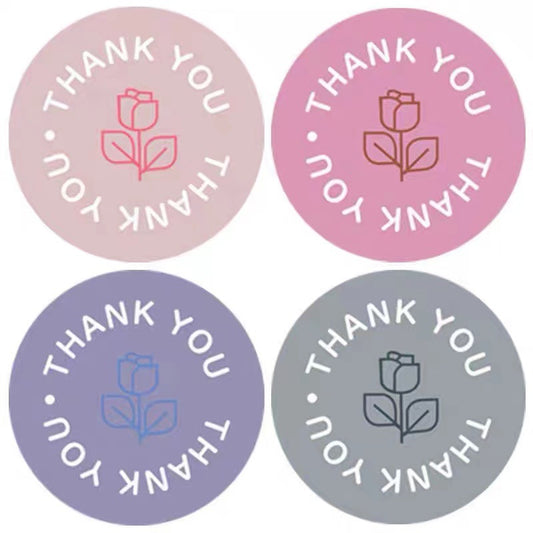 Autocollants de remerciement en forme de rose, étiquettes autocollantes, autocollants de décoration pour emballage cadeau ou pour pâtisserie