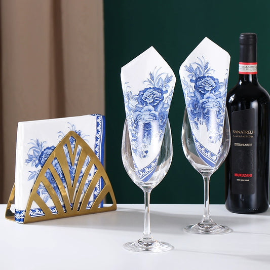 Serviettes en porcelaine chinoise bleue et blanche, papier de découpage DIY