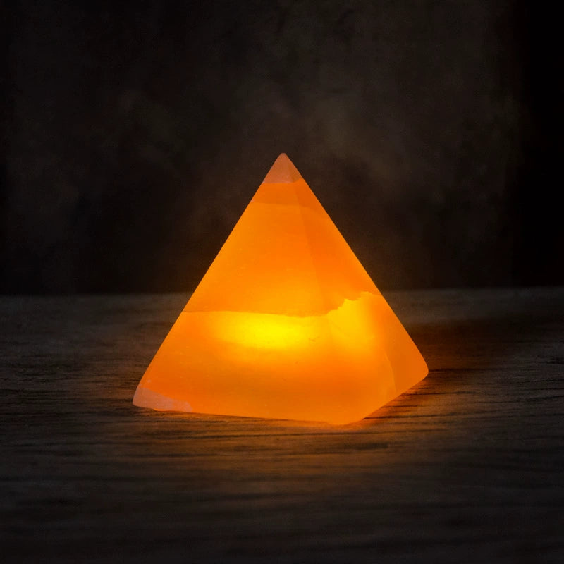 Veilleuse minérale pyramidale pour chambre à coucher, lumière de sommeil, décoration créative pour la maison