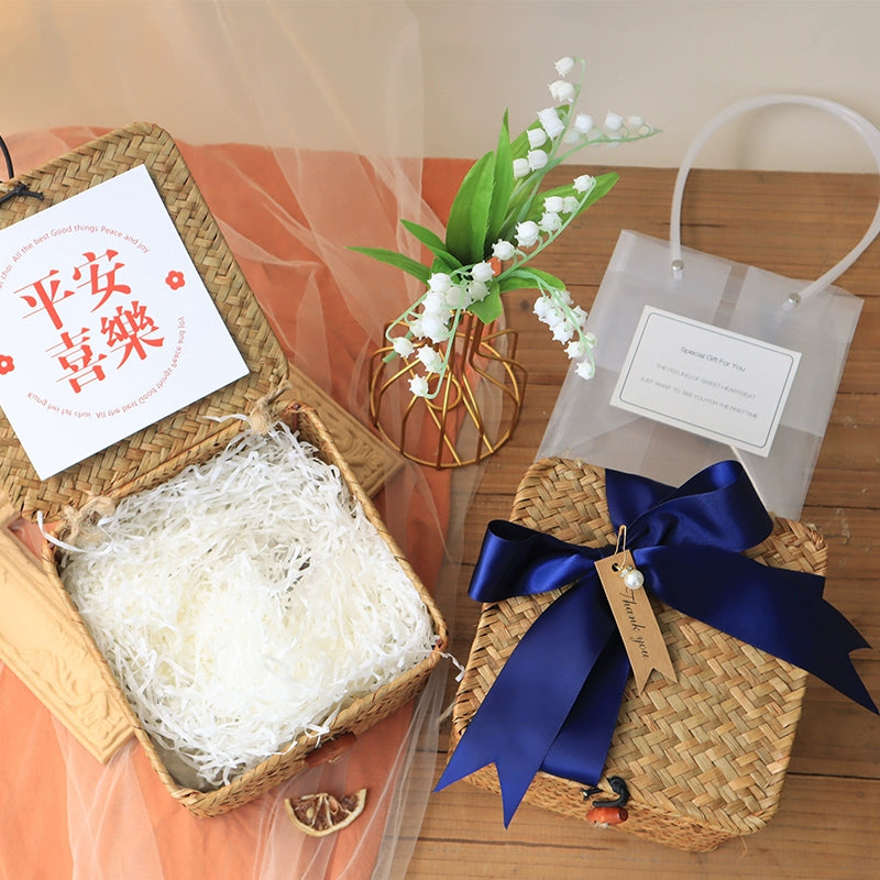 سلال منسوجة من الخيزران لحفلات الزفاف وحفلات استقبال المولود وتغليف الهدايا