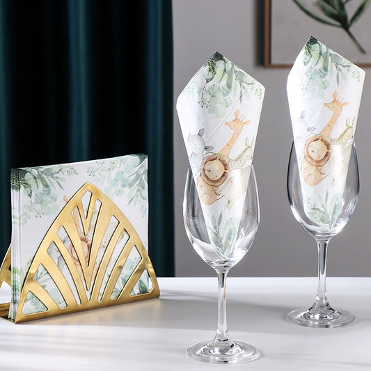 Serviettes de table à imprimé animalier Serviettes de fête d'anniversaire