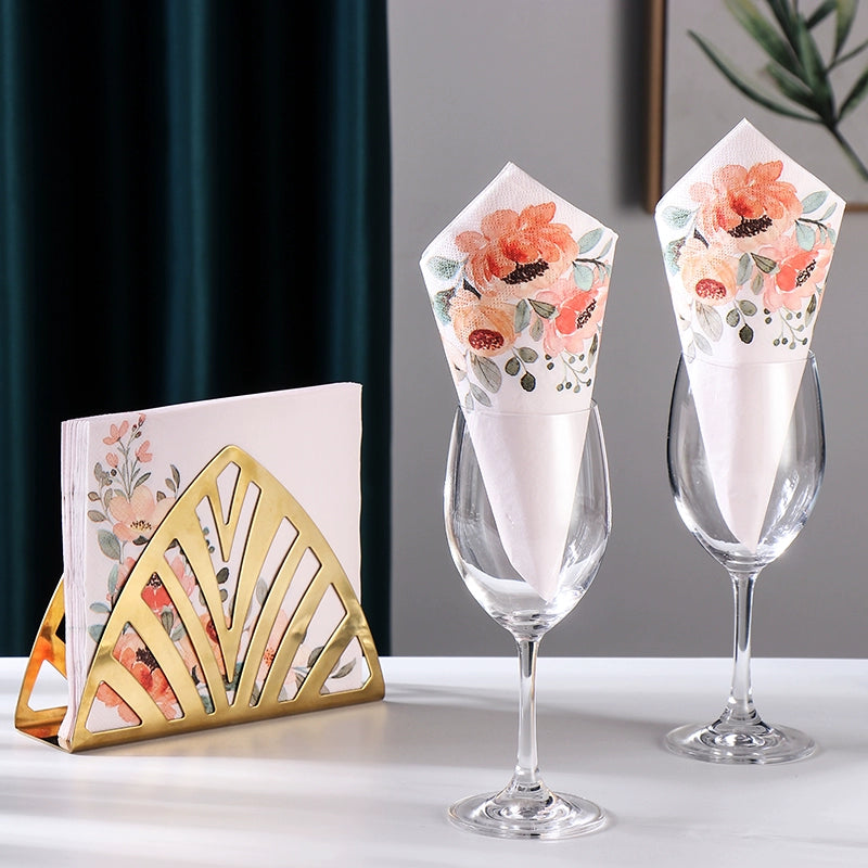 Serviettes de table à imprimé floral Serviettes de fête de mariage Serviettes en papier à découper