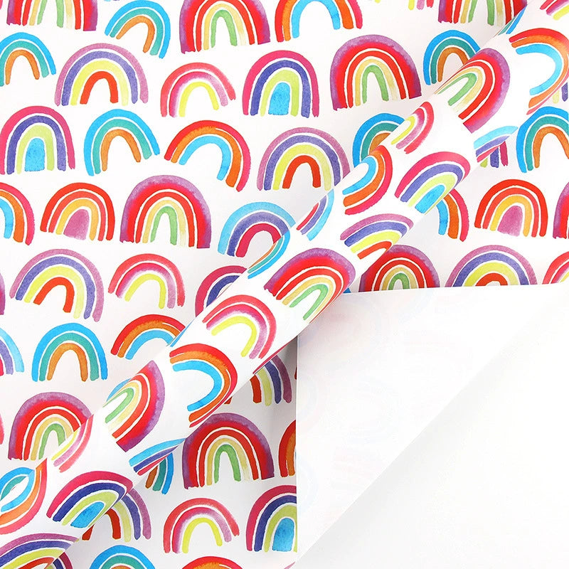 Papier d'emballage cadeau d'anniversaire Rainbow Love Papier d'emballage pour bouquet de Saint-Valentin