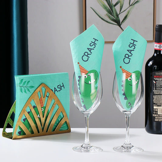 Serviettes imprimées de dinosaures Serviettes de fête d'anniversaire pour enfants Serviettes de dessin animé