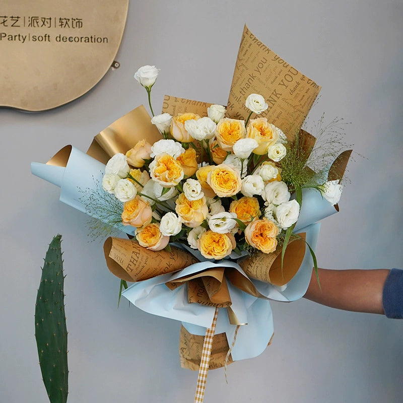 Papier Kraft de style rétro pour emballage de bouquet de joyeux anniversaire