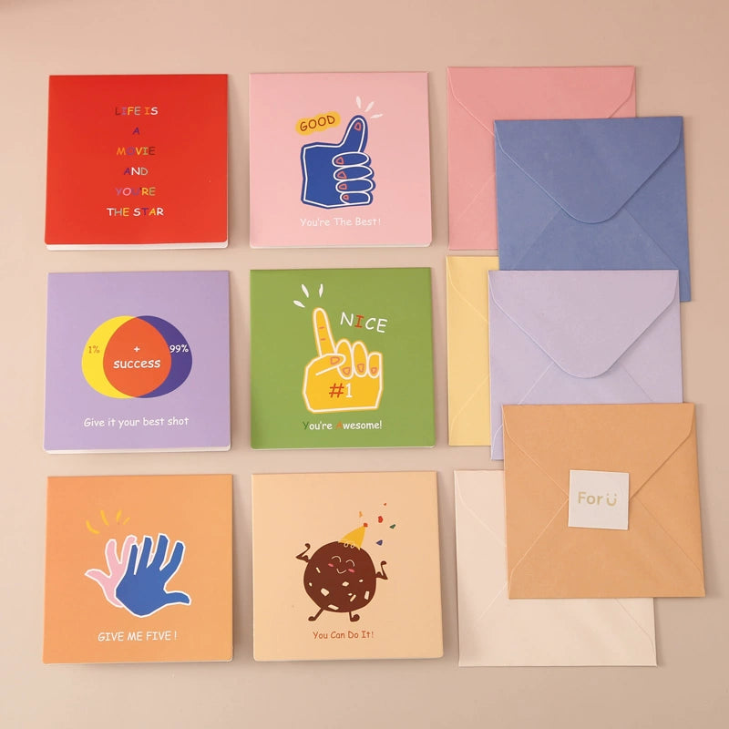 Carte de remerciement d'anniversaire de dessin animé mignon Carte de bénédiction