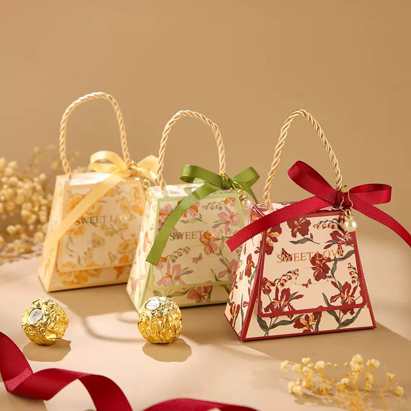 مجموعة من 20 كيسًا لتغليف الهدايا لحفلات الزفاف والخطوبة بطباعة السكر العتيقة