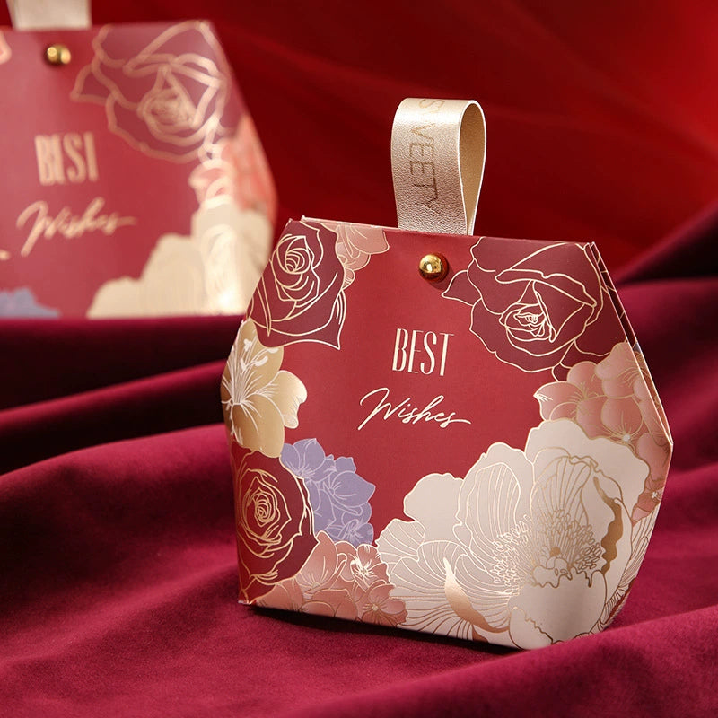 صندوق هدايا بتصميم خاتم خشبي وصندوق سكر وحقيبة تغليف هدايا الزفاف، عبوة من 20 قطعة