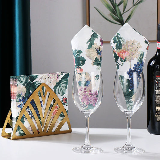 Serviettes de table imprimées colorées - 20 par paquet