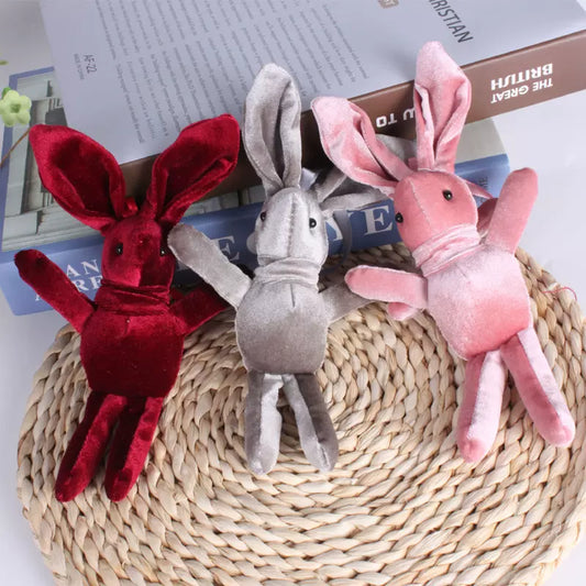 Porte-clés en peluche en forme de lapin en velours