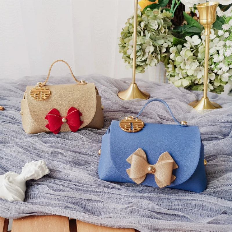 Lot de 10 sacs fourre-tout en cuir PU perlé en forme de sac à sucre, sacs d'emballage cadeau