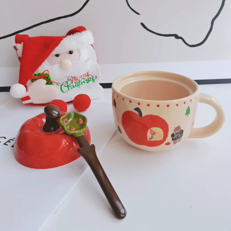 Tasse à café en céramique avec couvercle pour couple