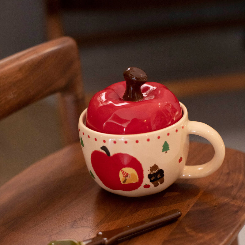 Tasse à café en céramique avec couvercle pour couple