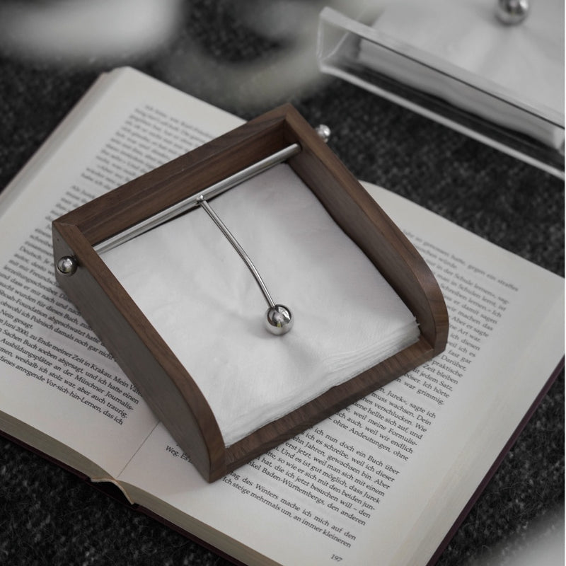 Porte-serviettes en bois de noyer, plateau à serviettes en papier, ornements décoratifs pour la maison