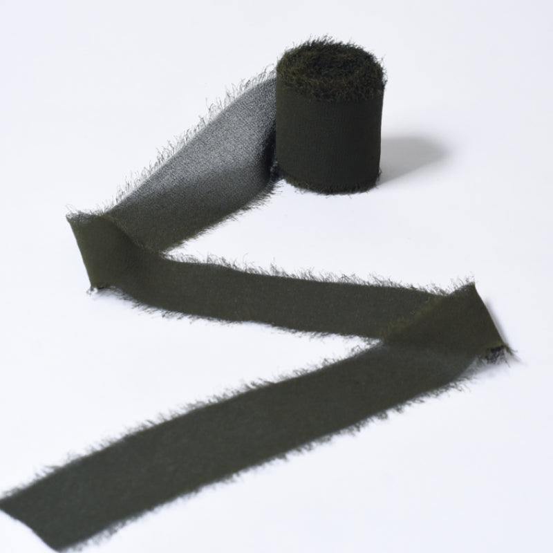 Ruban de soie à franges pour emballage de bouquets cadeaux 4 cm x 5 m