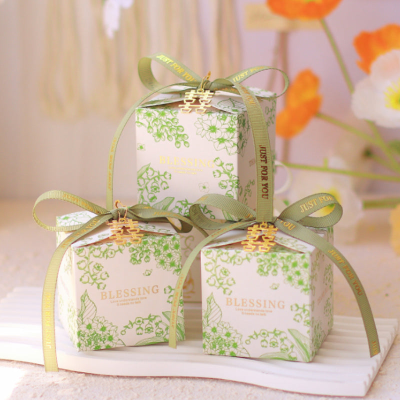 Coffret cadeau à imprimé floral, lot de 20 boîtes à bonbons pour fête de mariage