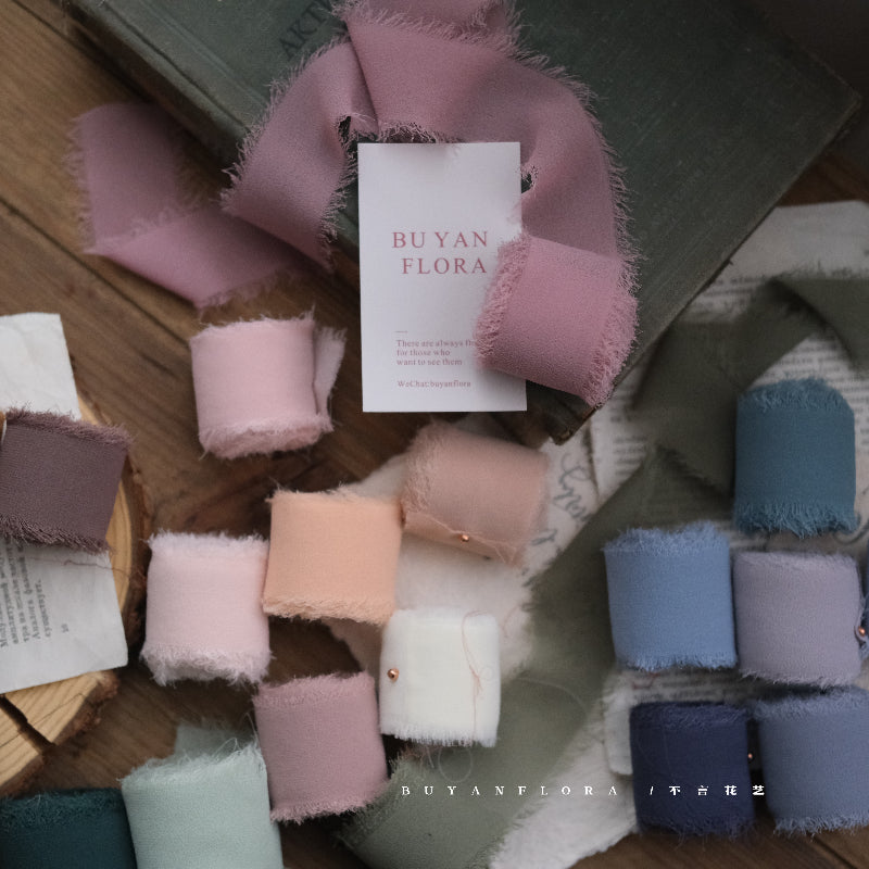 Ruban de soie à franges pour emballage de bouquets cadeaux 4 cm x 5 m
