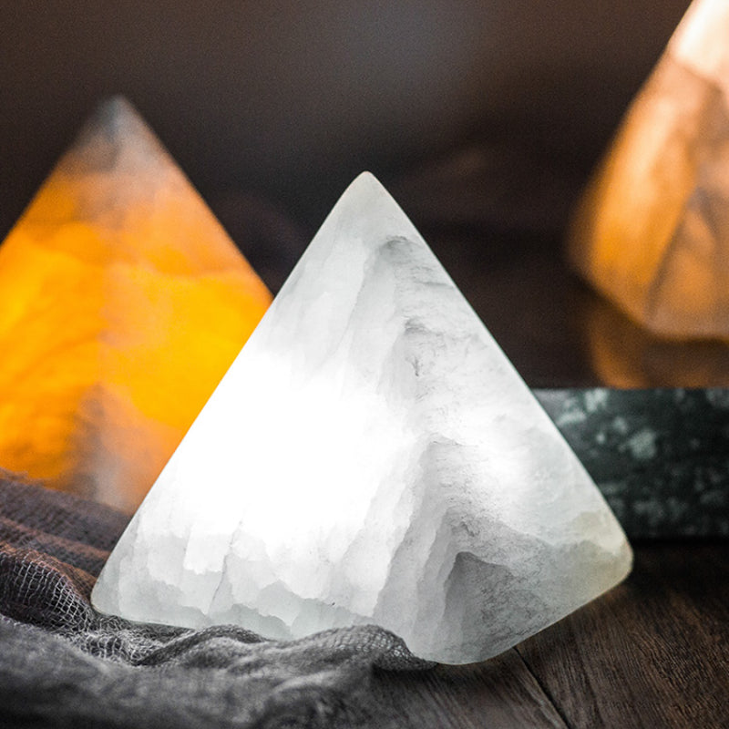 Veilleuse minérale pyramidale pour chambre à coucher, lumière de sommeil, décoration créative pour la maison