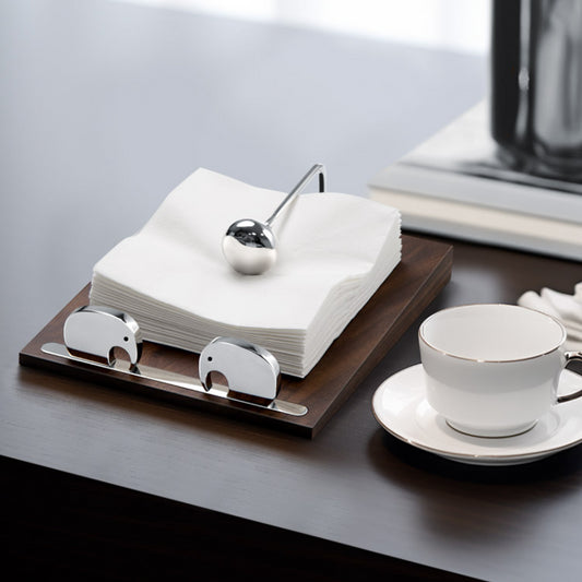 Porte-serviettes en acier inoxydable Décoration de la maison Plateau de rangement pour serviettes en papier