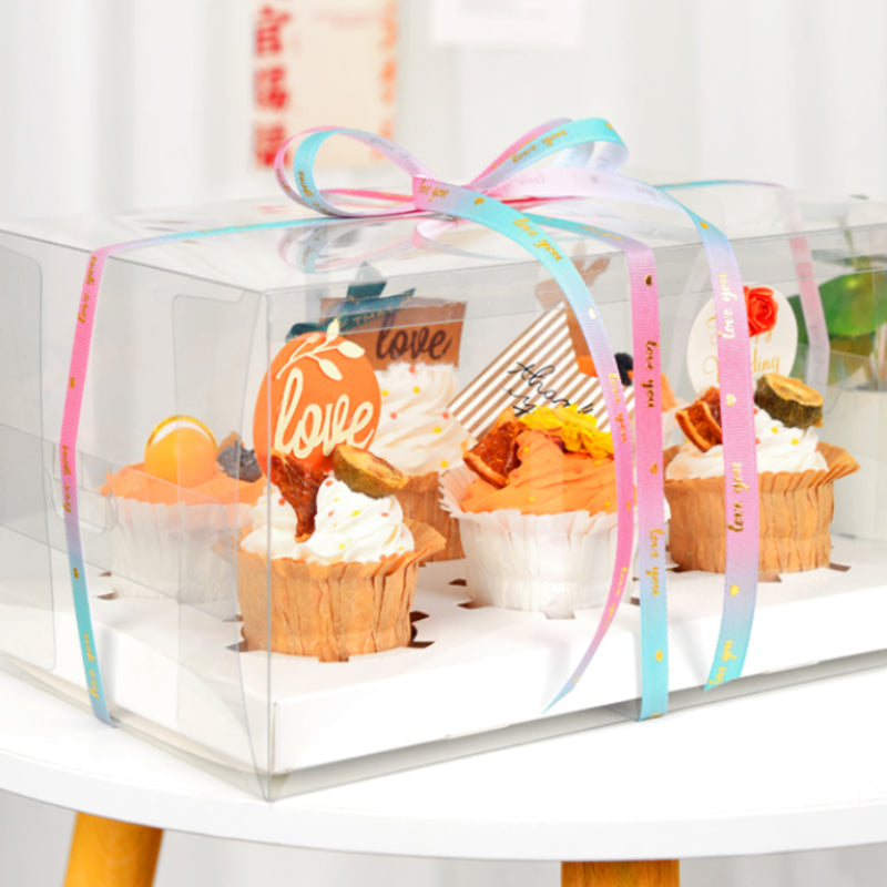 Ruban d'emballage cadeau de fleurs de Saint-Valentin de couleur dégradée de 22 m