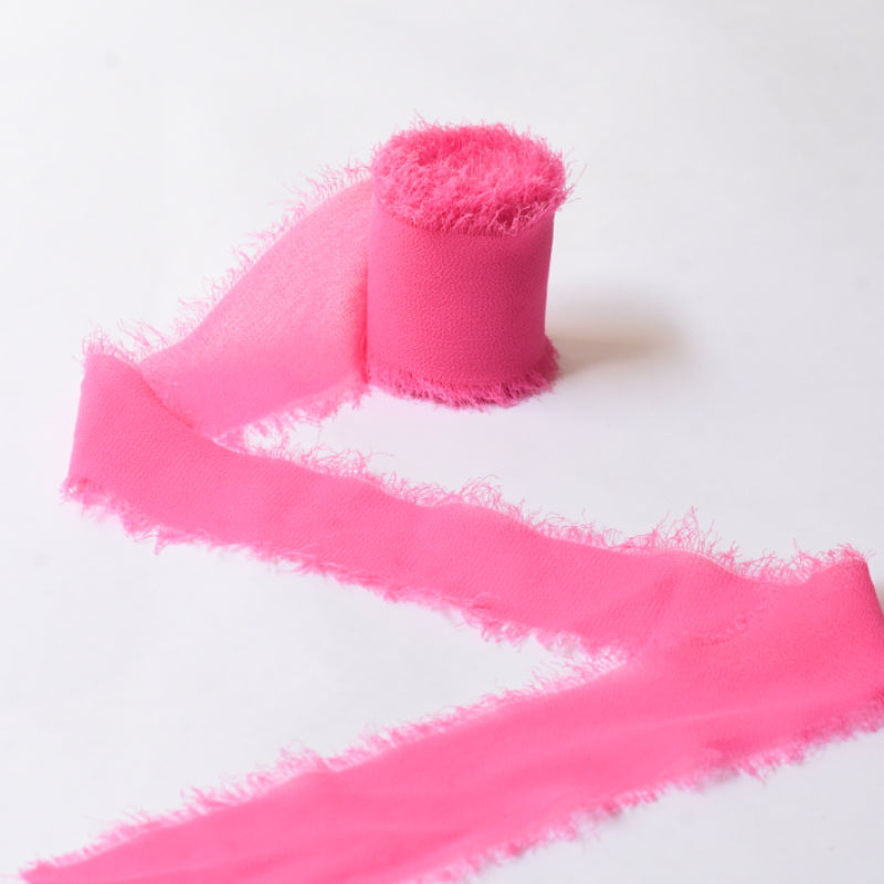 Ruban de soie à franges pour emballage de bouquets cadeaux 4 cm x 5 m