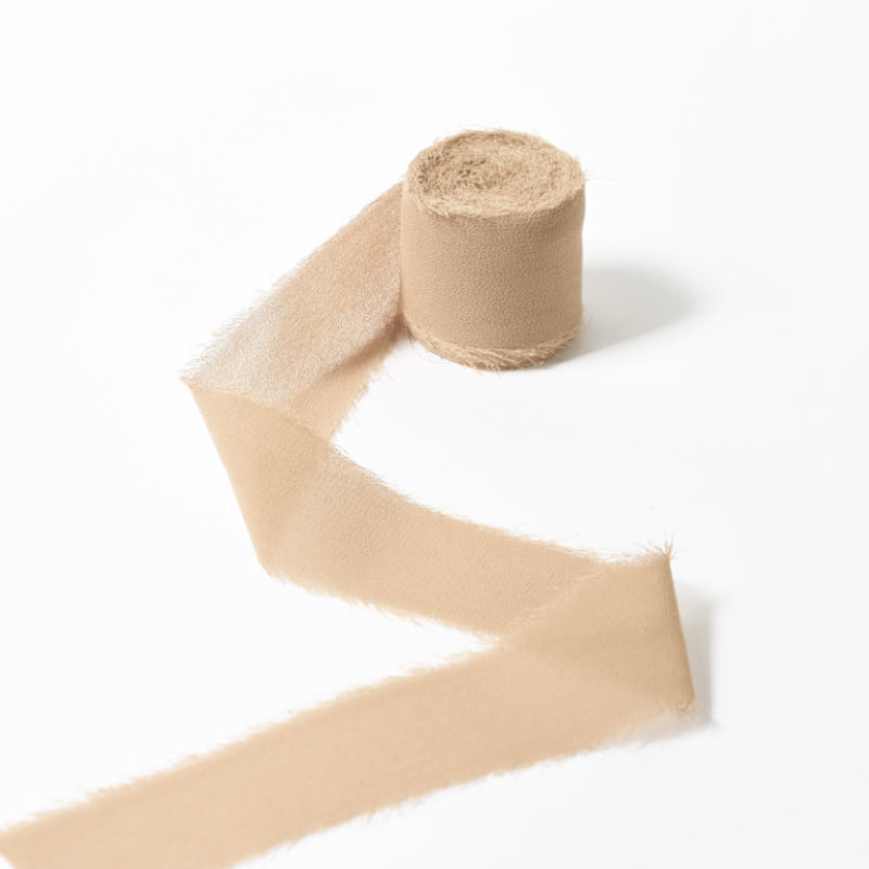 Ruban de soie à franges pour emballage de bouquets cadeaux 4 cm x 5 m