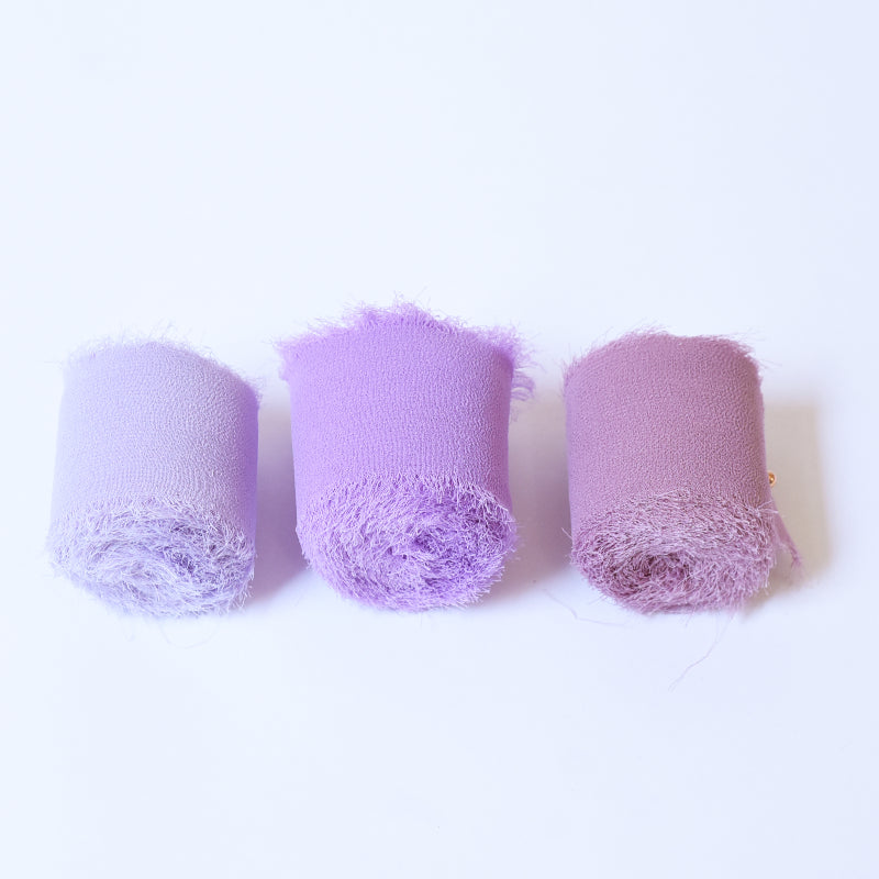 Ruban de soie à franges pour emballage de bouquets cadeaux 4 cm x 5 m