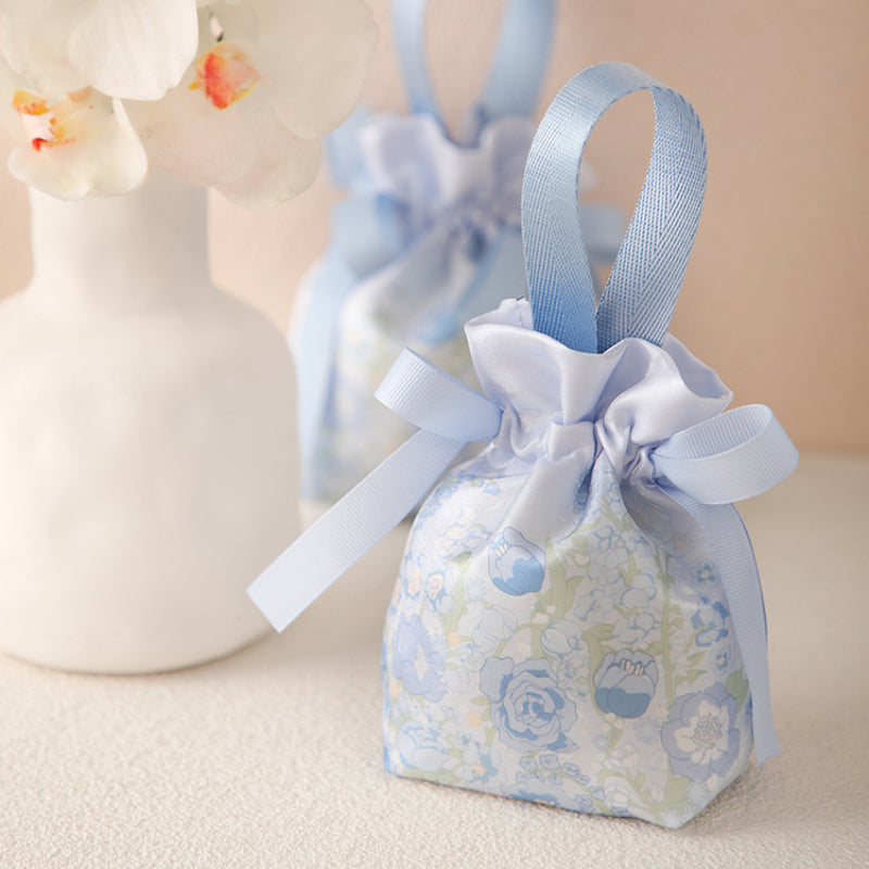 حقيبة حلوى الزفاف حقيبة يد هدية قابلة للطي مجانًا، عبوة من 10 قطع