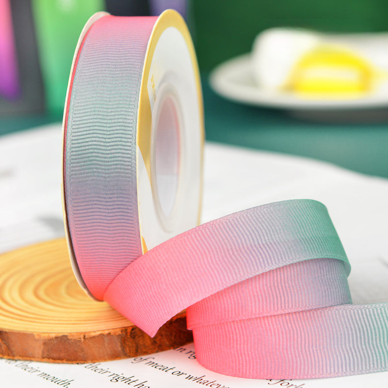 Ruban d'emballage cadeau de fleurs de Saint-Valentin de couleur dégradée de 22 m