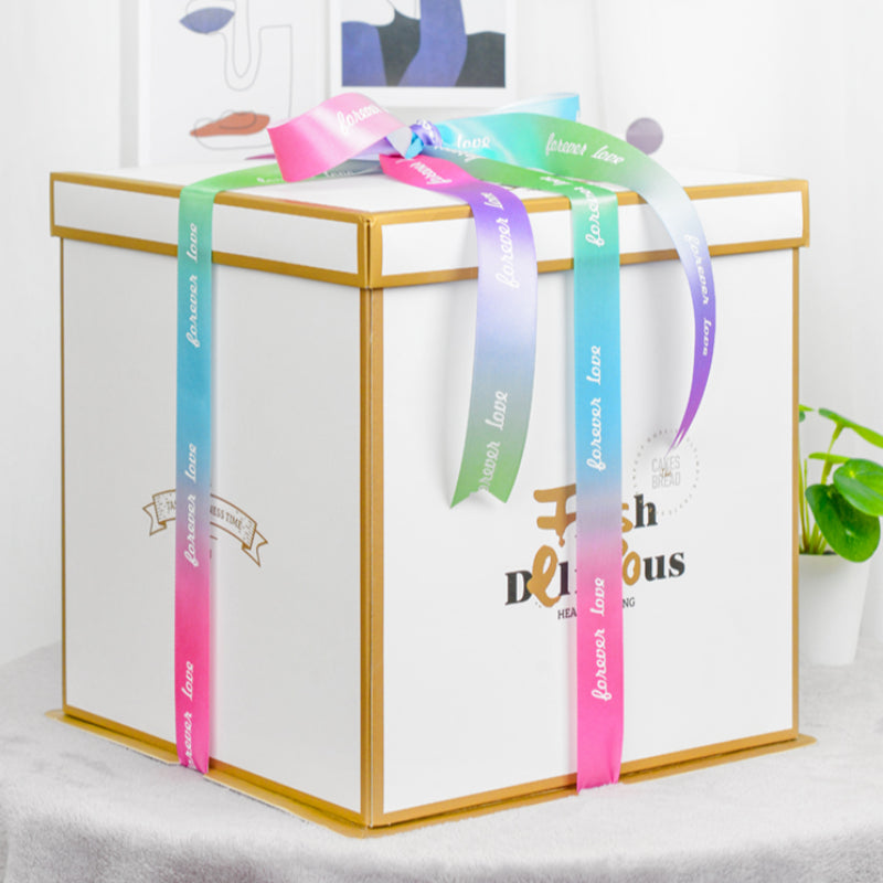 Ruban d'emballage cadeau de fleurs de Saint-Valentin de couleur dégradée de 22 m